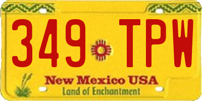 NM license plate 349TPW