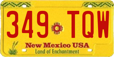 NM license plate 349TQW
