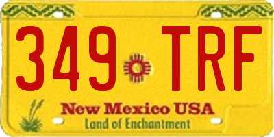 NM license plate 349TRF