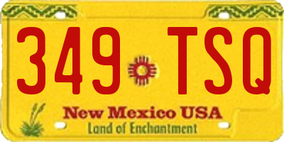NM license plate 349TSQ