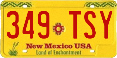 NM license plate 349TSY