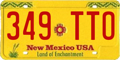 NM license plate 349TTO