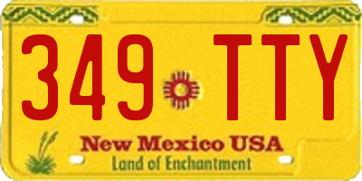 NM license plate 349TTY