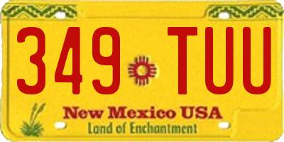 NM license plate 349TUU