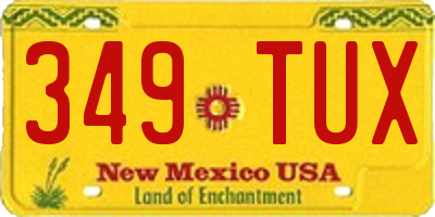 NM license plate 349TUX