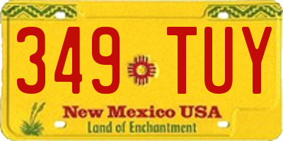 NM license plate 349TUY