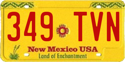 NM license plate 349TVN