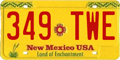 NM license plate 349TWE