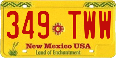 NM license plate 349TWW