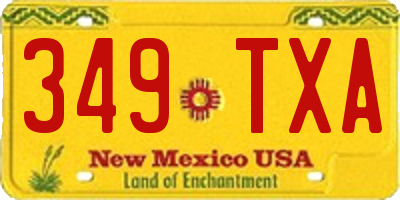 NM license plate 349TXA
