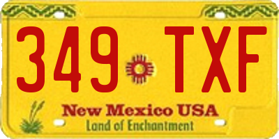 NM license plate 349TXF