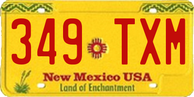 NM license plate 349TXM
