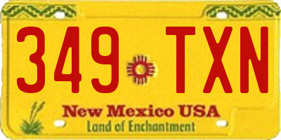 NM license plate 349TXN