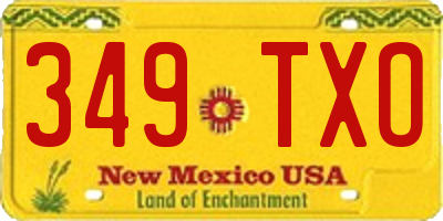 NM license plate 349TXO