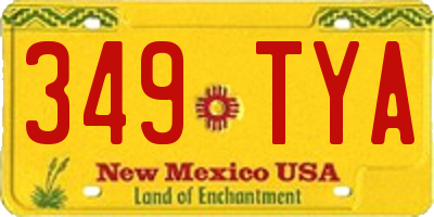 NM license plate 349TYA
