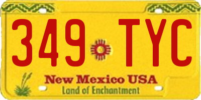 NM license plate 349TYC