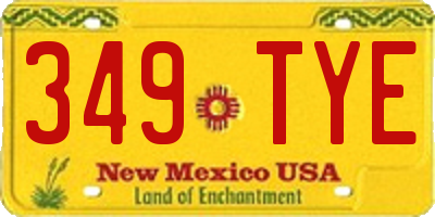 NM license plate 349TYE