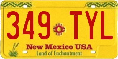 NM license plate 349TYL