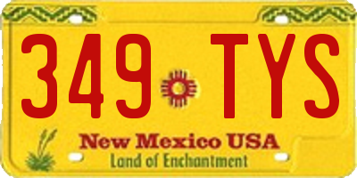 NM license plate 349TYS
