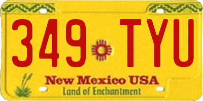 NM license plate 349TYU