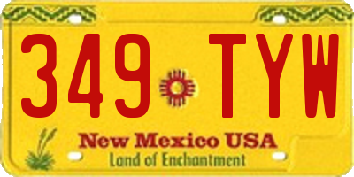 NM license plate 349TYW