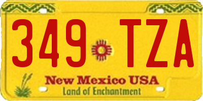 NM license plate 349TZA