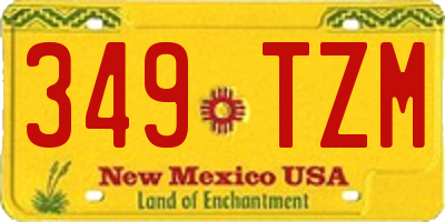 NM license plate 349TZM