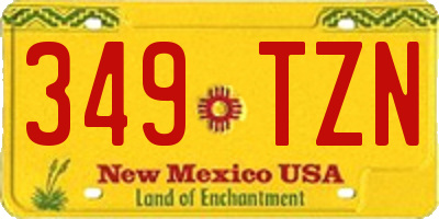 NM license plate 349TZN