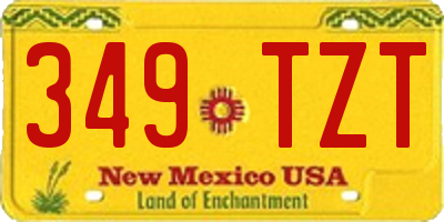 NM license plate 349TZT