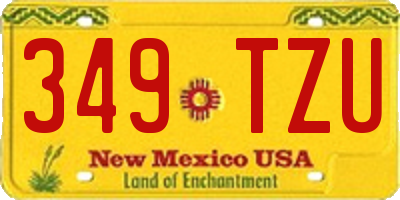 NM license plate 349TZU