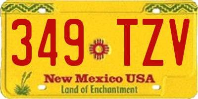 NM license plate 349TZV