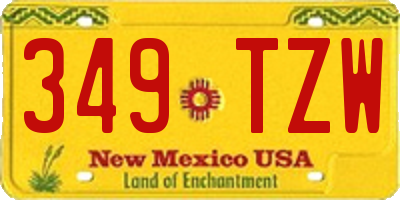 NM license plate 349TZW