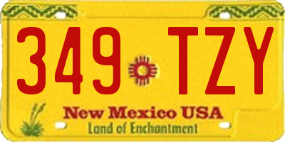 NM license plate 349TZY