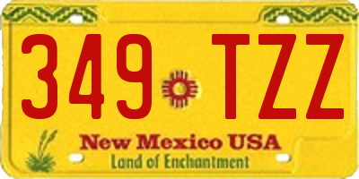 NM license plate 349TZZ