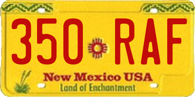 NM license plate 350RAF