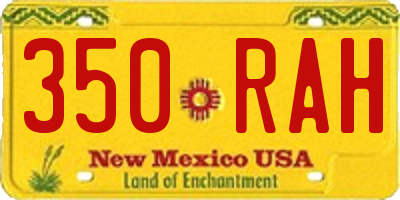 NM license plate 350RAH