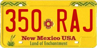 NM license plate 350RAJ