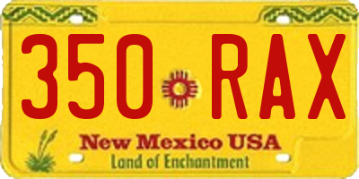 NM license plate 350RAX
