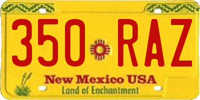 NM license plate 350RAZ