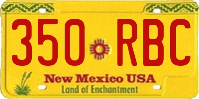 NM license plate 350RBC