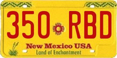 NM license plate 350RBD