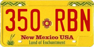 NM license plate 350RBN