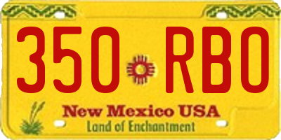 NM license plate 350RBO