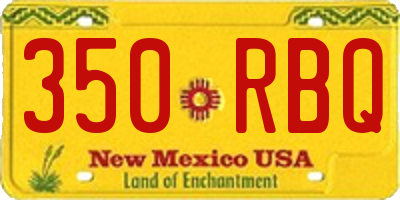 NM license plate 350RBQ