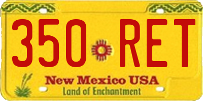 NM license plate 350RET