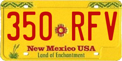 NM license plate 350RFV