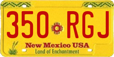 NM license plate 350RGJ