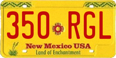 NM license plate 350RGL
