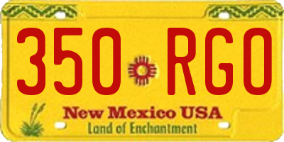 NM license plate 350RGO
