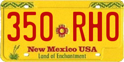 NM license plate 350RHO